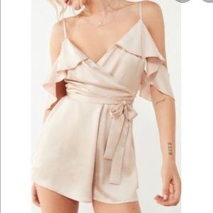 UO champagne satin romper